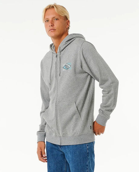 Rip Curl Tradition Zip Through Hoodie - Grey Marle-Mens Clothing-troggs.com