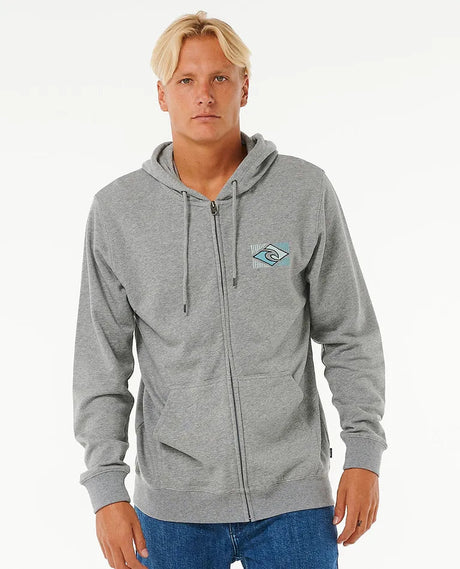 Rip Curl Tradition Zip Through Hoodie - Grey Marle-Mens Clothing-troggs.com