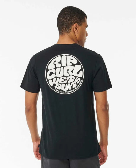 Rip Curl Wetsuit Icon T-Shirt - Black-Mens Clothing-troggs.com