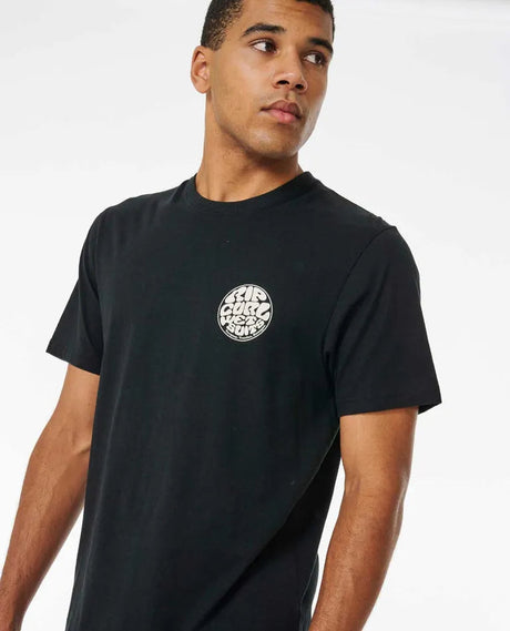 Rip Curl Wetsuit Icon T-Shirt - Black-Mens Clothing-troggs.com