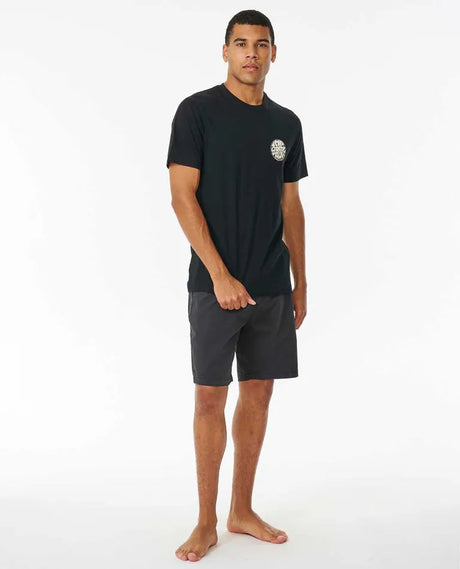 Rip Curl Wetsuit Icon T-Shirt - Black-Mens Clothing-troggs.com