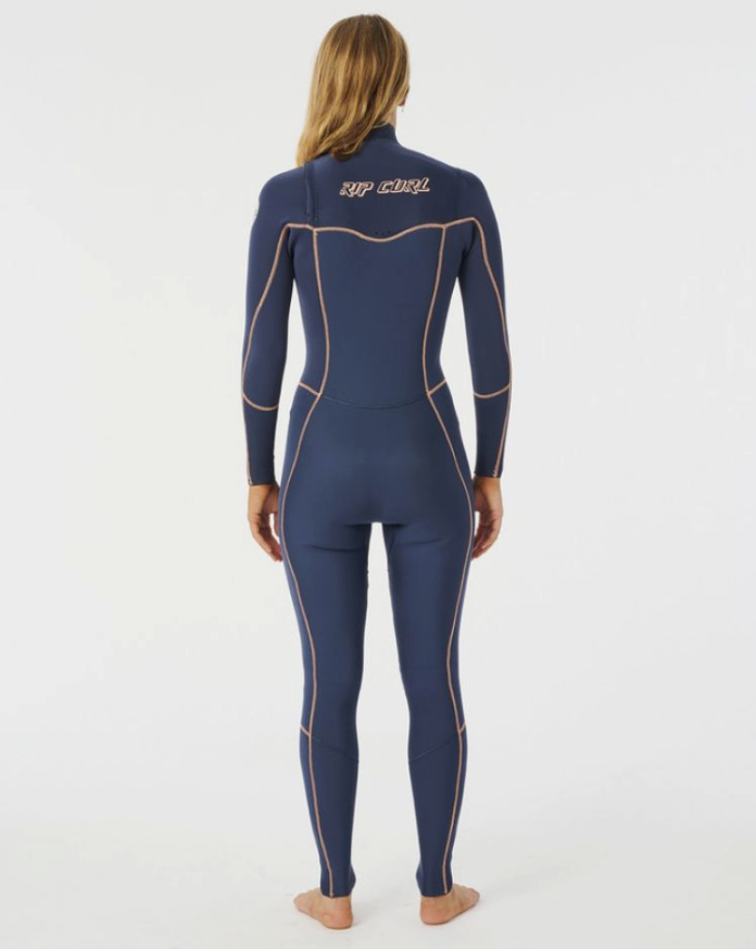 Rip Curl Womens Dawn Patrol Performance 5/3 Chest Zip Wetsuit - Navy-Womens Wetsuits-troggs.com