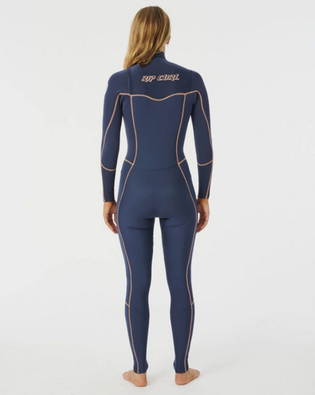 Rip Curl Womens Dawn Patrol Performance 5/3 Chest Zip Wetsuit - Navy-Womens Wetsuits-troggs.com