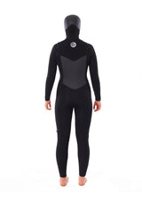 Rip Curl Womens Flashbomb 6/4 Hooded Wetsuit - Black-Womens Wetsuits-troggs.com