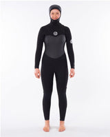 Rip Curl Womens Flashbomb 6/4 Hooded Wetsuit - Black-Womens Wetsuits-troggs.com