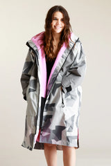 White Water Hard Shell Changing Robe - Arctic Camo/Pink