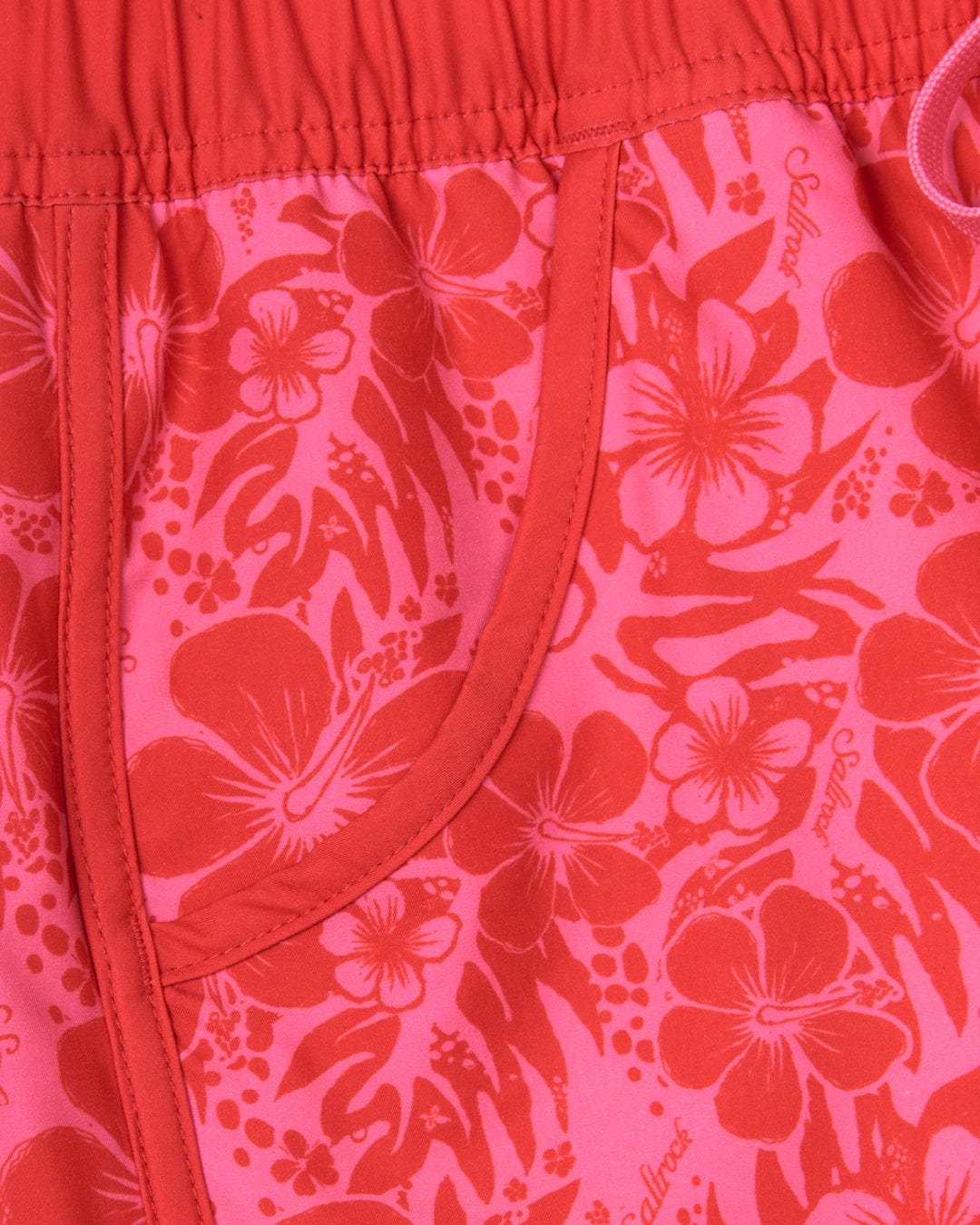 Saltrock Hibiscus Boardshorts - Red/Pink-Womens clothing-troggs.com