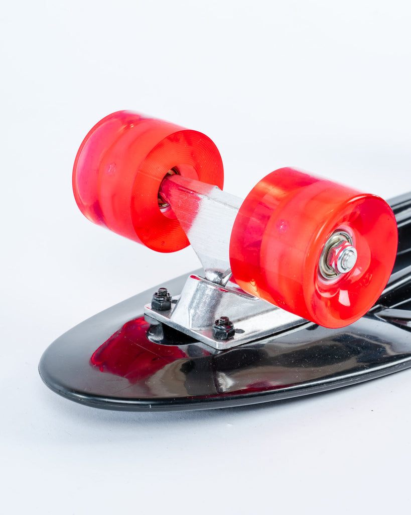 Saltrock Retroride Mini Flashing Wheels Skateboard - Black-Skateboards-troggs.com