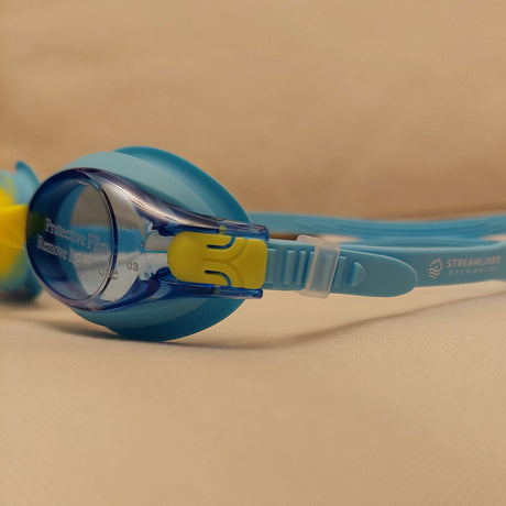 Streamlined Kids Swim Goggles - Blue/Yellow-Swim & Snorkel Accessories-troggs.com