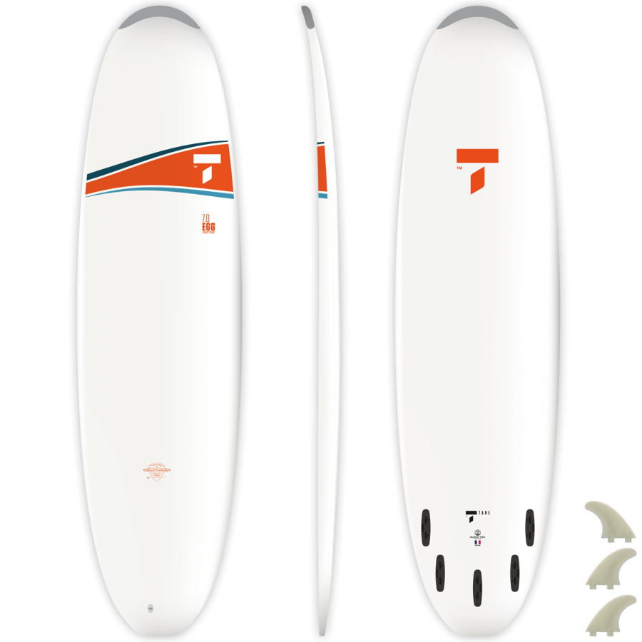 Tahe Dura-Tec Egg 7ft Surfboard FCS - White-Hardboards-troggs.com