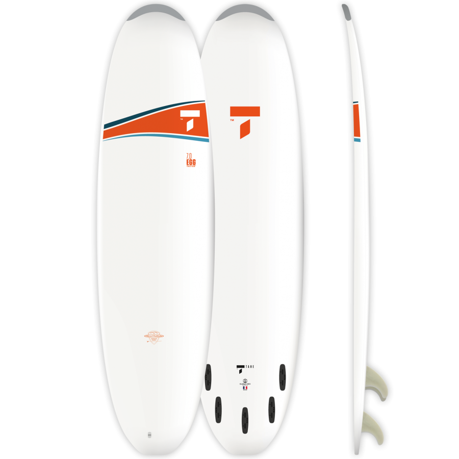 Tahe Dura-Tec Egg 7ft Surfboard FCS - White-Hardboards-troggs.com