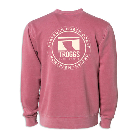 Troggs Independant Washed Sweatshirt - Burgandy-Clothing-troggs.com