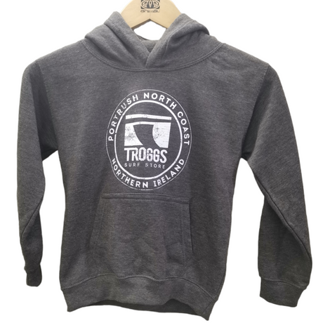 Troggs Kids Sticker Hoodie - Charcoal-Kids Clothing-troggs.com