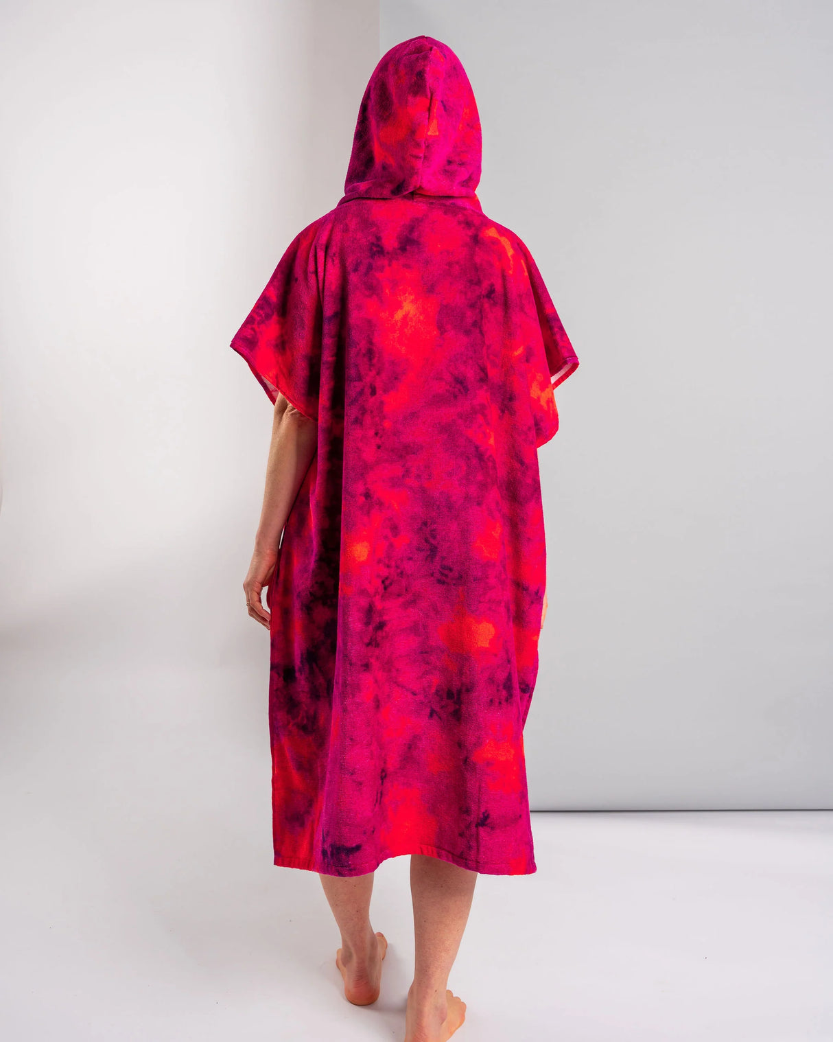 Saltrock Peace Tie Dye Towelling Poncho - Pink