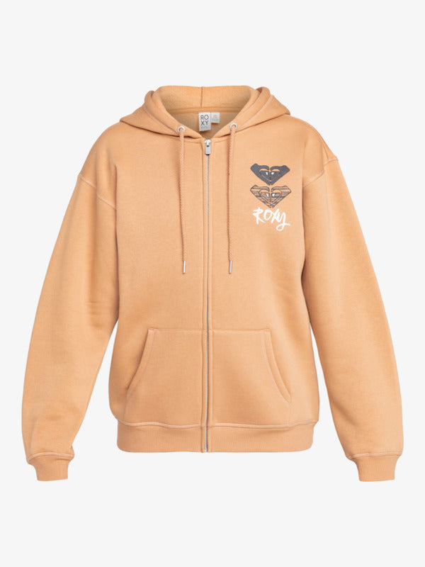 Roxy Surf Stoked Zipped Hoodie - Camel