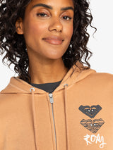 Roxy Surf Stoked Zipped Hoodie - Camel