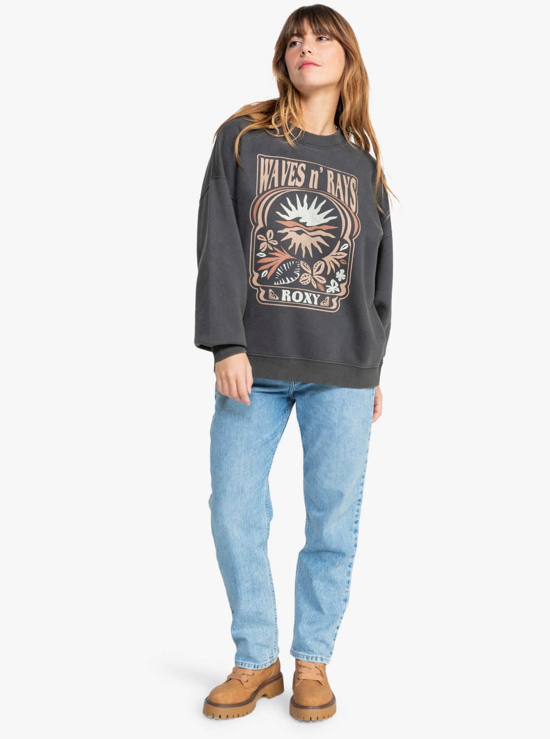 Roxy Lineup Oversized Sweatshirt - Phantom