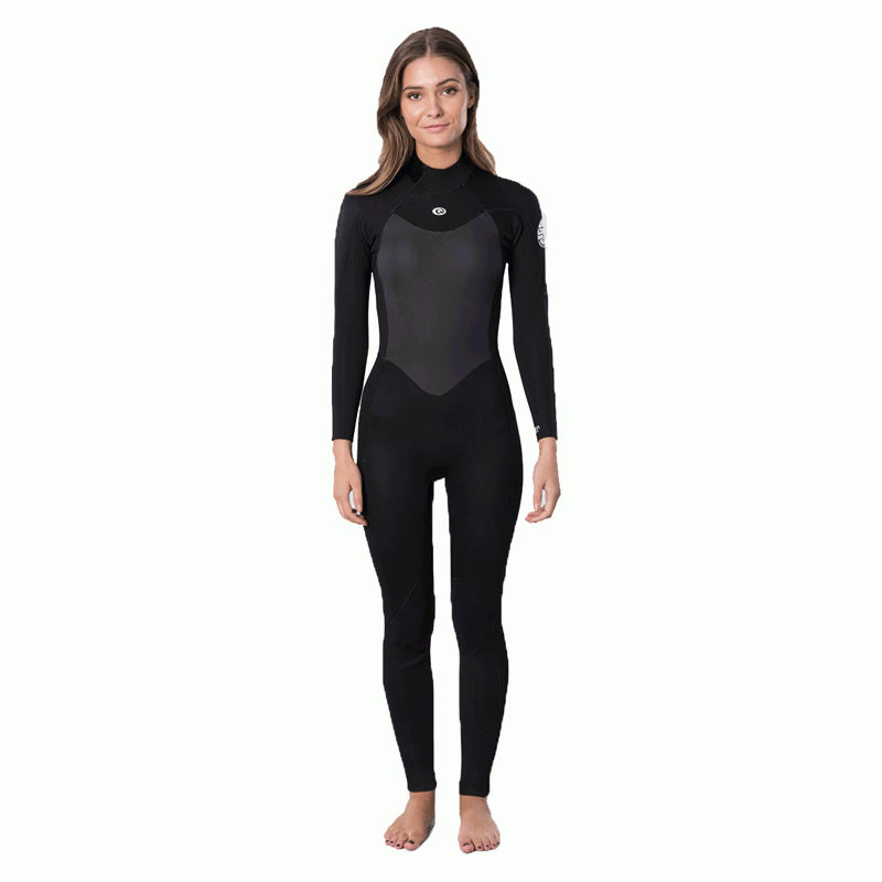 Rip Curl Womens Omega 5/3 Back Zip Wetsuit - Black